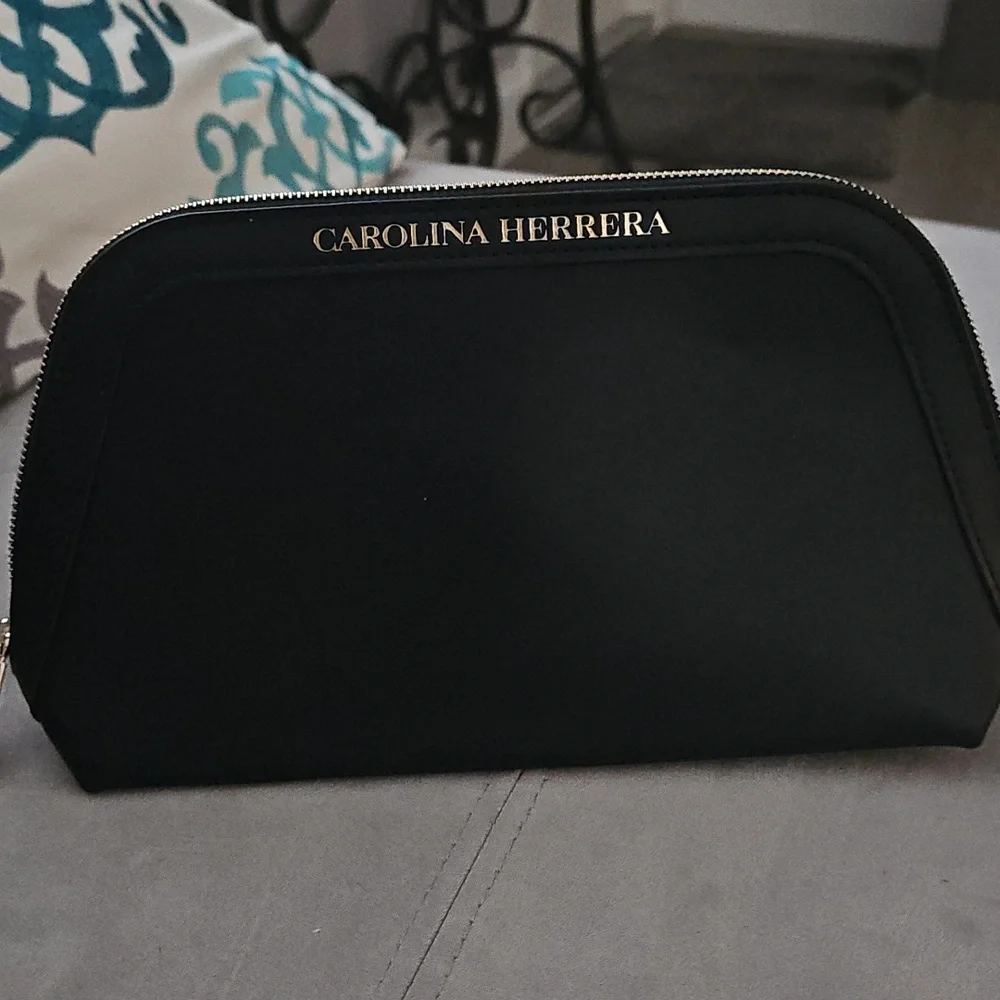 NWT Carolina Herrera Black Cosmetic Bag
